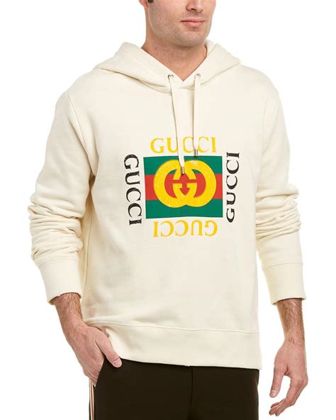 cotton sweatshirt with gucci logo white|Gucci logo velvet sweatshirt.